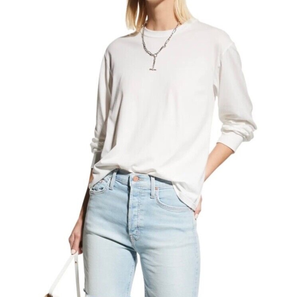 A.L.C. Women’s white cotton crew neck cut out drawstring back new with tags NWT